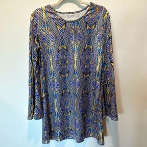 Geometric Patterned Mini Dress